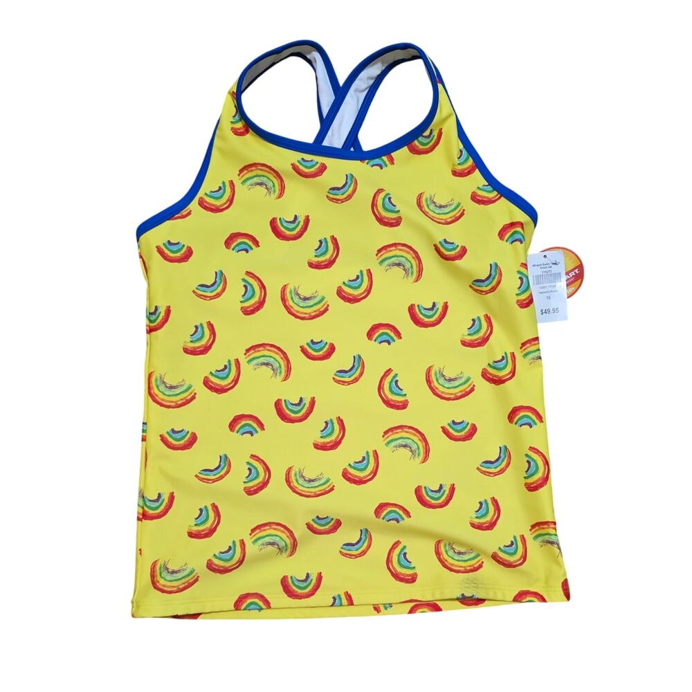 LL Bean Girls Size 16 Tankini Top Rainbows NWT